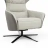 Drehsessel Houston Relax - Größe M, inkl. Relaxfunktion + Gasdruckfeder, Stoff, außen Taupe/innen Natur