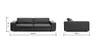 Sofa Aprino 1 - 4-Sitzer XXL, Leder, Schwarz, Armlehne Block