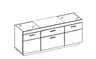 TV-Lowboard - mit Beleuchtung, B ca. 150 cm, Kaschmir, Coast Evoke Eiche Nachbildung