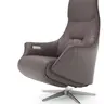 Relaxsessel Girona - Relaxfunktion (motorisch), Leder, Dunkelgrau