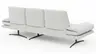 Ecksofa Lucero 2.0 - 2-Sitzer mit Longchair rechts inkl. Rückenlehne verstellbar, Stoff, Offwhite
