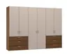Drehtürenschrank JOIN IT- B ca. 303 cm, Nussbaum Dekor, Nougat