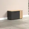 Sitzbank - B ca. 80 cm, Anthrazit, Eiche Coast Evoke Nachbildung