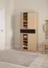 Schuhschrank - B ca. 81 cm, Jackson Hickory Nachbildung, Schwarz
