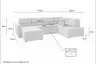 Wohnlandschaft JOSY - Longchair links, 1,5-Sitzer, Ecke rechts inkl. Schlaffunktion mit Bettkasten, Stoff, Beige