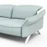 Ecksofa Bormio - Ecke links, 2,5-Sitzer inklusive Kopfteilverstellung, Leder, Jade