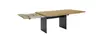 Esstisch 3110 - LB ca. 220x100 cm, ausziehbar,  Asteiche massiv, Geölt, Wange Rohstahl, Schwarz