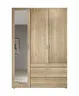 Drehtürenschrank- B 135 cm, Eiche Dekor, Spiegel