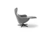 Relaxsessel Follina - Relaxfunktion (motorisch), Leder, Stoff, Grau