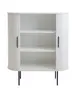 Highboard - B ca. 100 cm, Eiche Furnier, Weiß