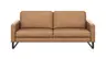 Sofa Enna - 3,5-Sitzer, Armlehne A, Leder, Cognac, Kufe, Schwarz