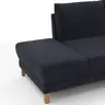Sofa Stamford - inkl. Armlehne verstellbar und Kopfstütze, Ecksofa 2-sitzig und Abschlusshocker links mit 3,5-Sitzer, Bogen rechts, Stoff, Dunkelblau