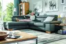 Ecksofa Philadelphia - Ecke links, 2,5-Sitzer, Kopfteil verstellbar (manuell), Leder, Anthrazit