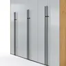 Drehtürenschrank Colorado - B ca. 307 cm, Glas, Hellgrau matt