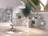 Schreibtisch GELI - höhenverstellbar, LB ca. 160x80 cm, Eiche Nachbildung, Weiß