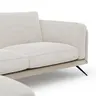 Ecksofa Valdemoro - Longchair mit 2,5-Sitzer rechts inkl. Rückenlehne verstellbar, Stoff, Creme