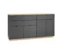 Sideboard Vince - Anthrazit, Eiche Dekor