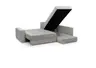 Ecksofa Jyte - 2-Sitzer mit Ecke rechts, Schlaffunktion mit Bettkasten, Stoff, Grau