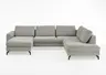 Wohnlandschaft - Longchair links mit 1,5-Sitzer und Ecke rechts, Stoff, Silbergrau