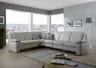 Wohnlandschaft - 2-Sitzer, Winkelecke mit 3-Sitzer, Leder, Seidengrau