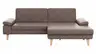 Ecksofa Houston - 1,75-Sitzer mit Longchair groß rechts, inkl. Sitztiefenverstellung und Armlehne klappbar, Leder, Dunkelbraun