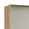 Schwebetürenschrank Viana - B ca. 278 cm, Furnier, Balkeneiche, Hellgrau