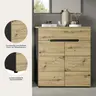 Schuhschrank - B ca. 80 cm, Basalt grau, Artisan Eiche Nachbildung