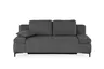 Sofa JEREMO - 2-Sitzer inkl. Schlaffunktion und Armlehnen verstellbar, Stoff, Dunkelgrau