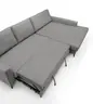 Ecksofa - 3-Sitzer mit Longchair rechts, Schlaffunktion, Stoff, Grau