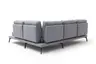 Ecksofa - 2-Sitzer mit Ecke rechts, Rückenlehne/Armlehne verstellbar (manuell), Drehsitz (manuell), Flachgewebe, Graublau