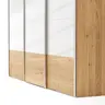 Schwebetürenschrank Colorado - B ca. 307 cm, Eichenfurnier mit Glas weiss
