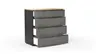 Kommode Colorado Beimöbel - BHT ca. 90x87x43 cm, Dunkelgrau, Griffe schwarz