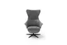 Relaxsessel Follina - Relaxfunktion (motorisch), Leder, Stoff, Grau