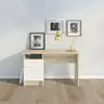 Schreibtisch - LB ca. 120x48 cm, Eiche Struktur Nachbildung, Weiß