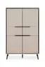 Highboard - B ca. 90 cm, Sand, Schwarz