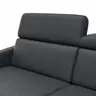 Sofa Paulina - 2,5-Sitzer, Kopfteil verstellbar, Leder, Schwarz