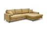 Ecksofa - 3-Sitzer mit Longchair rechts, Schlaffunktion, Stoff, Senfgelb