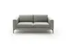 Sofa Lenni Full - 2-Sitzer, Leder, Steingrau, bündige Kissen