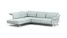 Ecksofa Bormio - Ecke links, 2,5-Sitzer inklusive Kopfteilverstellung, Leder, Jade