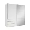  Schwebetürenschrank- B ca. 200 cm, Weiß, Spiegel