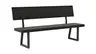 Holzbank Clifton - mit Rückenlehne, Breite ca. 180cm, Zerreiche massiv, smoked