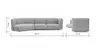 Trapezsofa Motone - Ecke links mit 2-Sitzer, Stoff, Beige