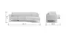 Ecksofa Leona - 2,5-Sitzer mit Ecke rechts inkl. Relaxfunktion motorisch, Stoff, Creme 