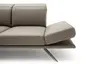 Sofa Victoria - 2-Sitzer inkl. Kopfstütze/Armlehne verstellbar, Leder, Grau