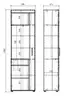 Vitrine- Eiche Dekor, Dunkelgrau