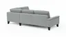 Ecksofa Oviedo - 2,5-Sitzer mit Ecke rechts inkl. Drehsitz, Stoff, Hellgrau