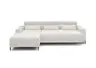 Ecksofa - Longchair links mit 2-Sizer, Sitztiefe verstellbar motorisch/Kopfteil verstellbar, Stoff, Creme