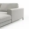 Wohnlandschaft Solano - Ecke Links, 2-Sitzer, Longchair Rechts, Stoff, Hellgrau