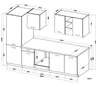 Küchenblock- ohne E-Geräte, B ca. 280 cm, Schwarz, Eiche Dekor