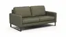 Sofa Enna - 3-Sitzer, Armlehne A, Leder, Olive, Kufe, Schwarz